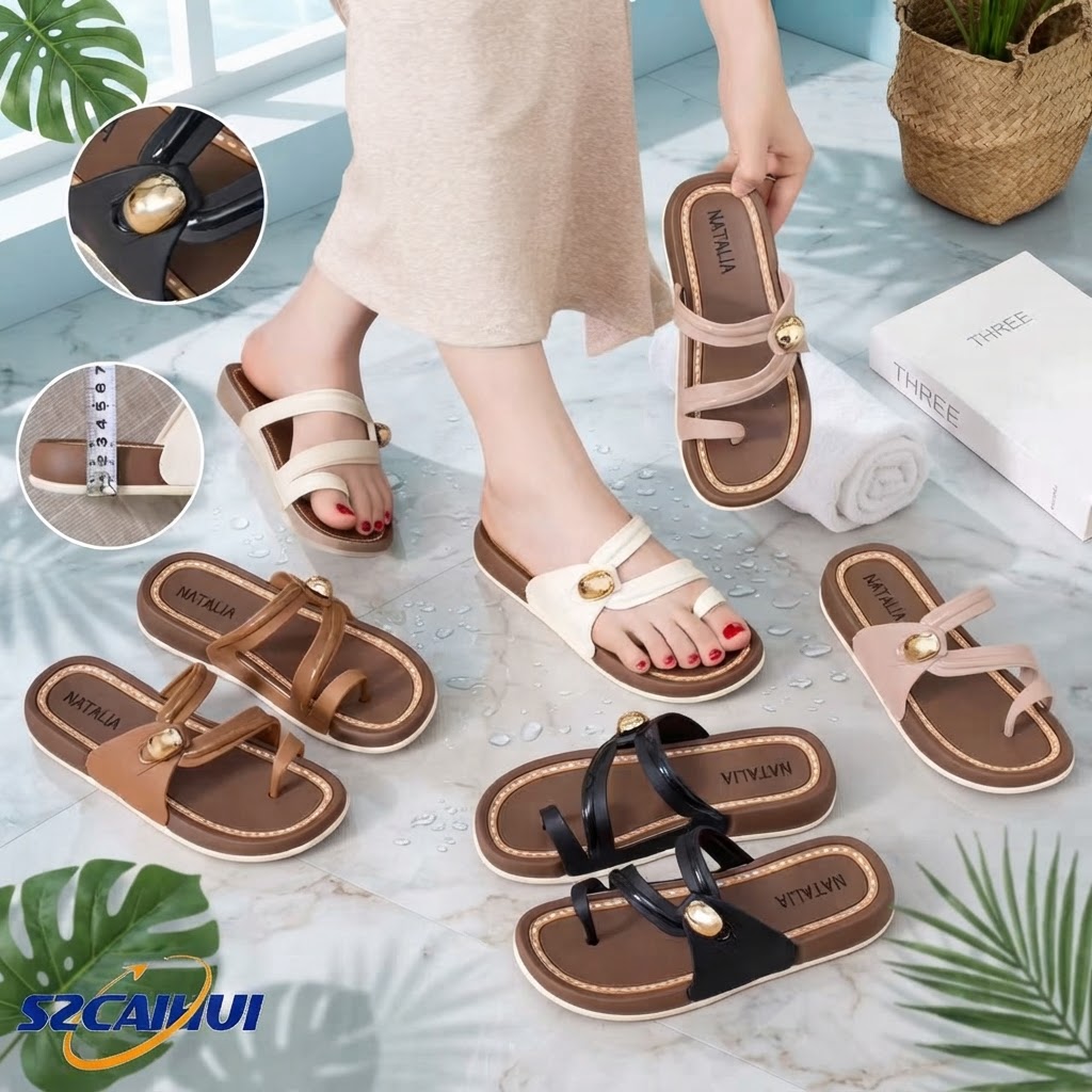 Women's PVC Open Toe Flip Flops Anti-Slippery Lightweight Summer Autumn Fashion Trend Beach Arch Support Cushioning