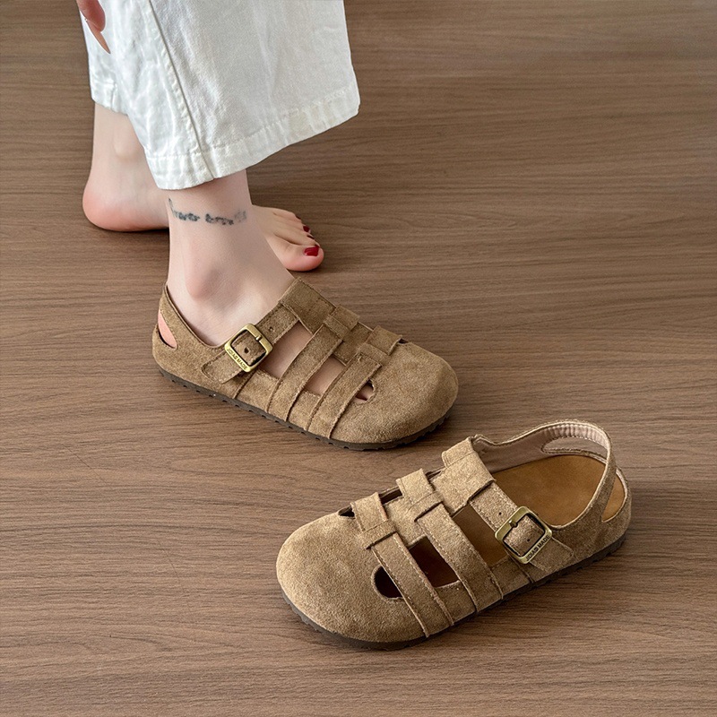 Summer New Retro Clogs Hollow Strap Fisherman Sandals Soft Slingback Comfort Daily Walking Flats for Ladies OEM ODM Wholesale product view