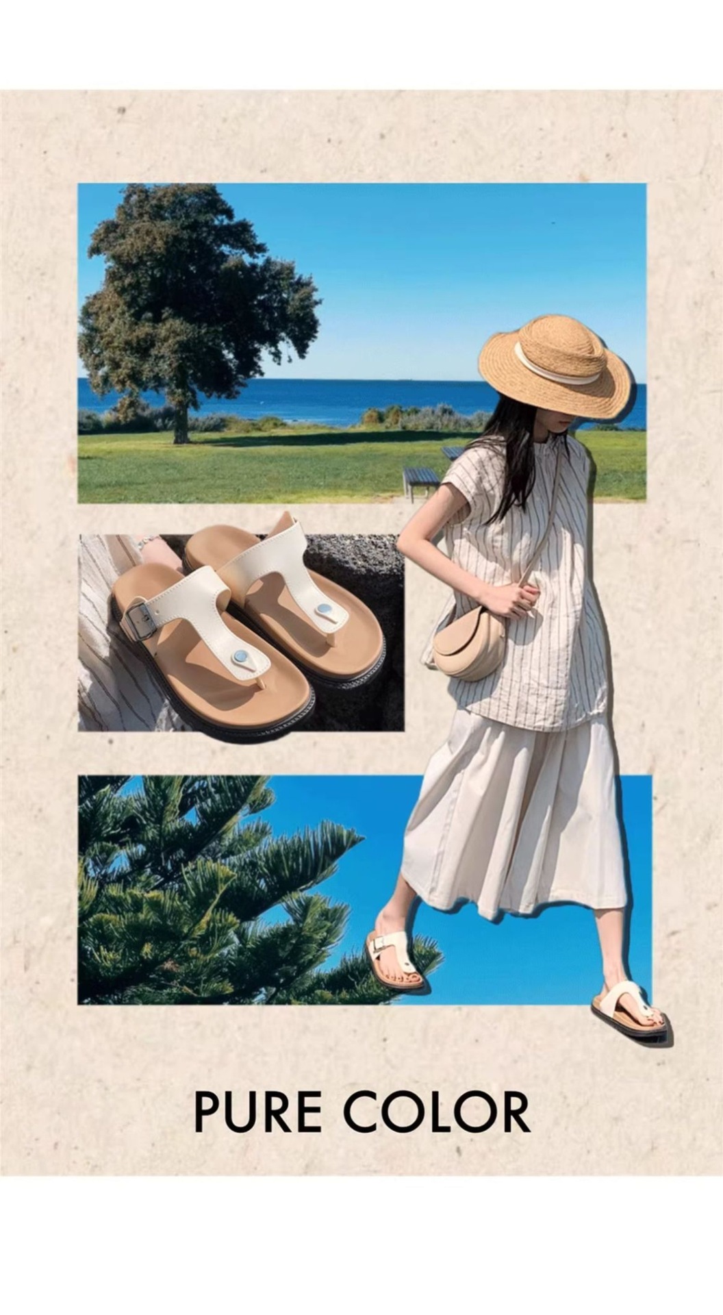 Women T-Strap Metal Buckle Platform Flip Flops African Market Ladies Thick Non Slip Sole Casual Street Beach Slippers detail