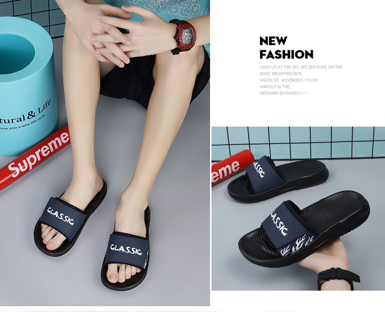 Manufacturers Wholesale Thick Bottom Sporty Outdoor Slippers Flip-flops Winter Summer EVA Outsole Split Leather Upper Cotton detail