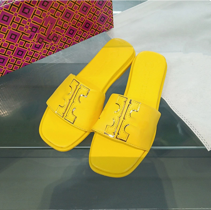 High Quality Women Summer Leather Slippers Beach Shoes Casual Flip Flop Designer Print Fashion Flat Sandals product view