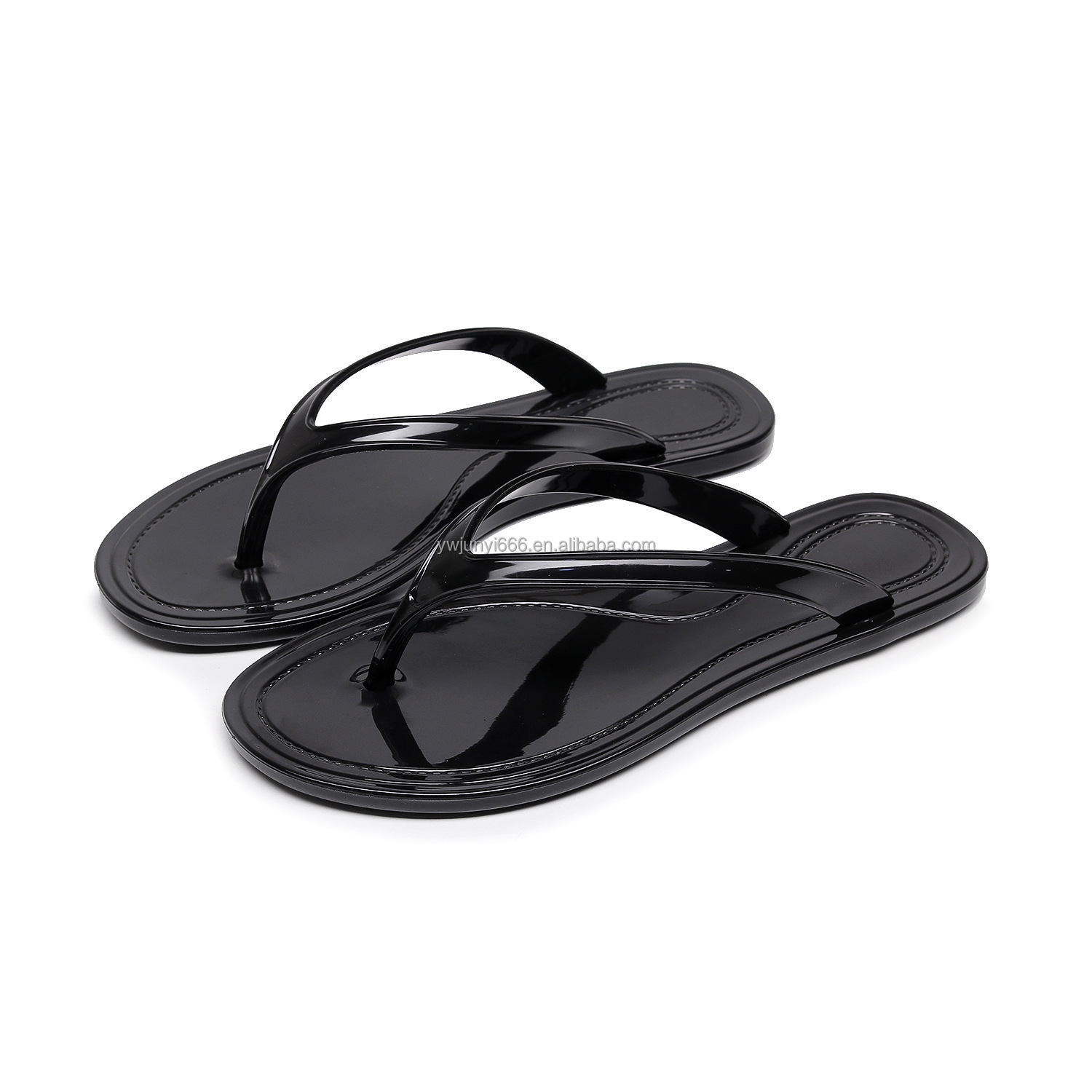 Fashion Versatile Women Plastic Jelly Flip Flops Flat Clip Toe Sandals Casual Outdoor Beach Thong Slippers for Summer detail