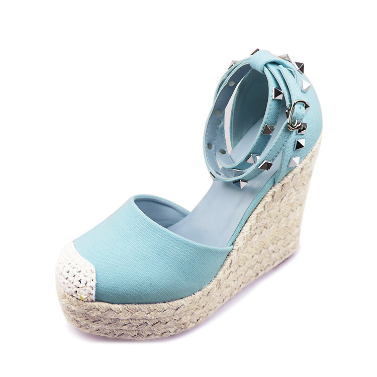 Women's 2024 Summer Slip-On Closed Toe Wedges Shoes Breathable and Anti-Slip Espadrille Platform Sandals Zapato De Mujer product view