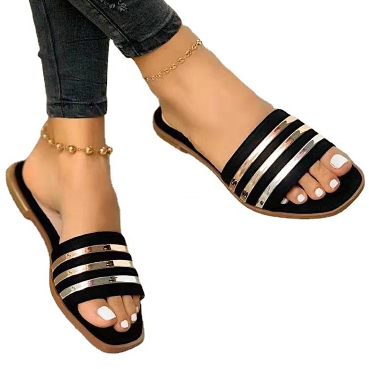 Open Toe Fashionable Woman Sandals Latest Design Girls Slippers Flip Flop Slippers for Female