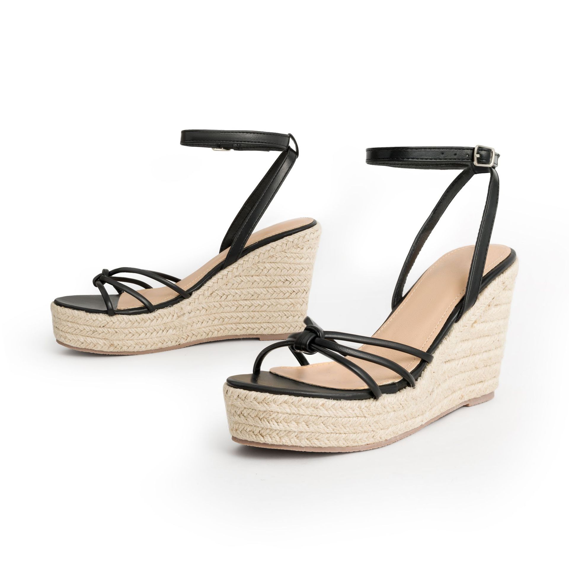 Women's High Heels Wedges Sandals Shoes Ladies Spring Summer Ankle Strap Thick-Soled Platform Roman Outdoor Sandalias OEM detail