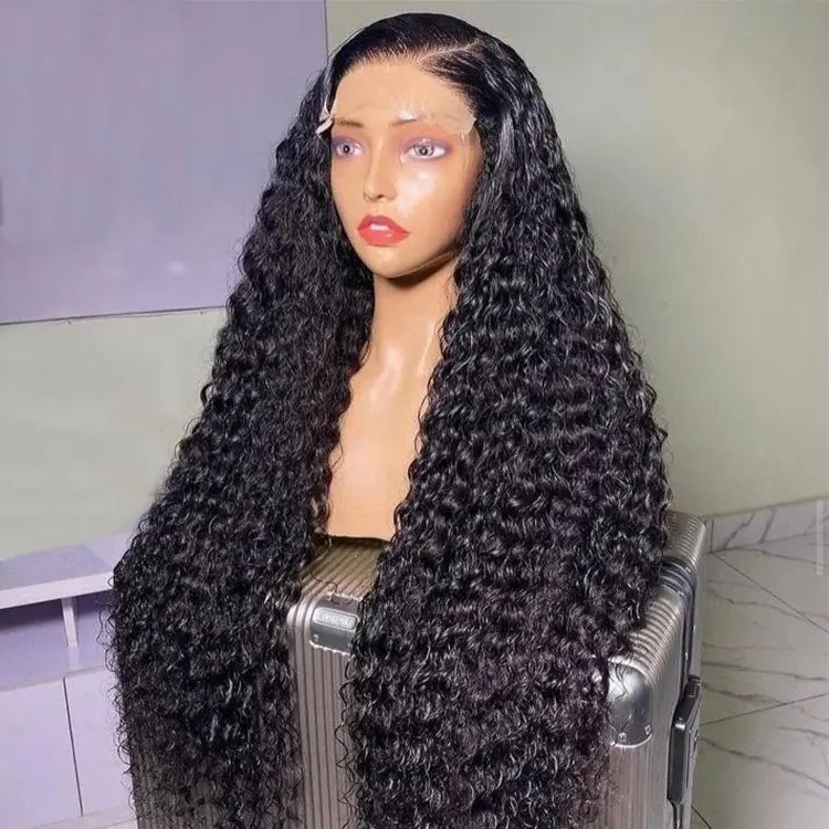 Raw Indian Hair Cuticle Aligned Hair Vendors Deep Wave 13x4 Lace Front Human Hair Wigs For Black Women Peruvian Hair Hd Lace Wig