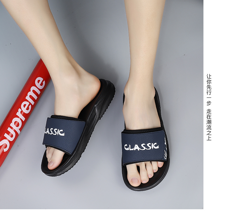 Manufacturers Wholesale Thick Bottom Sporty Outdoor Slippers Flip-flops Winter Summer EVA Outsole Split Leather Upper Cotton detail