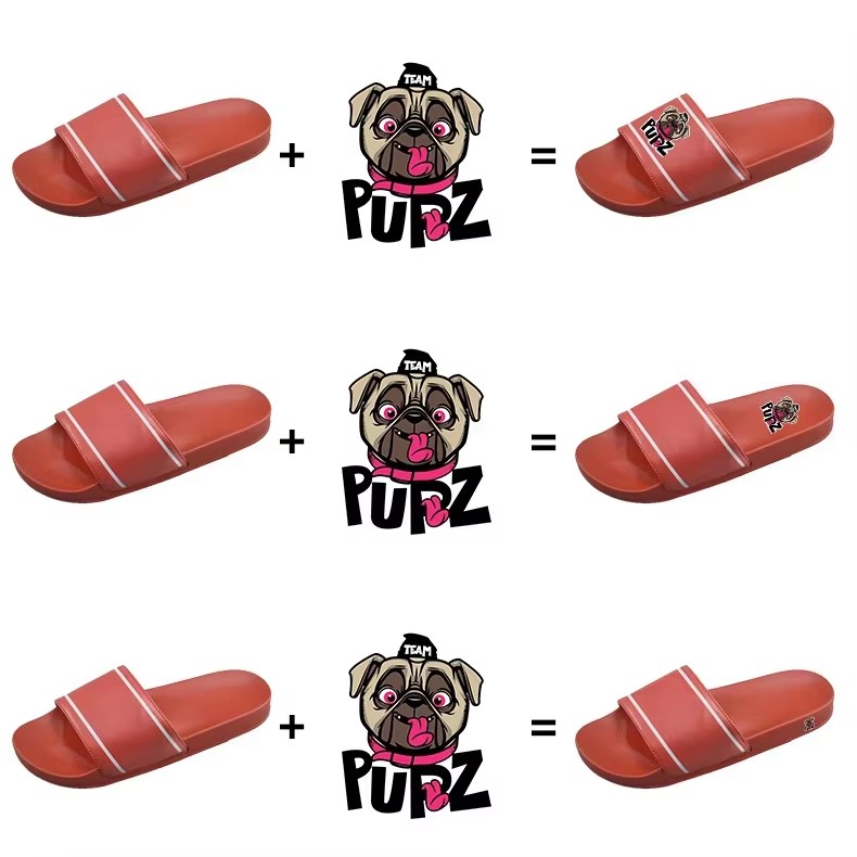 Free Design Custom Printed Logo Personalized Soft Sole One-piece Molding PVC Material Bathroom Pool Slides Slippers product view