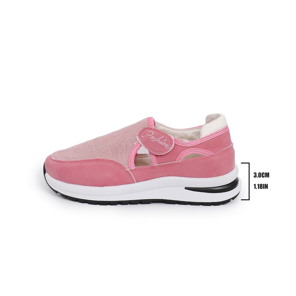 QF1 Casual Sporty Shoes Anti Slip Thick Sole Women's Comfortable and Breathable New Fashion Flying Weaved Wedge Mesh Shoes