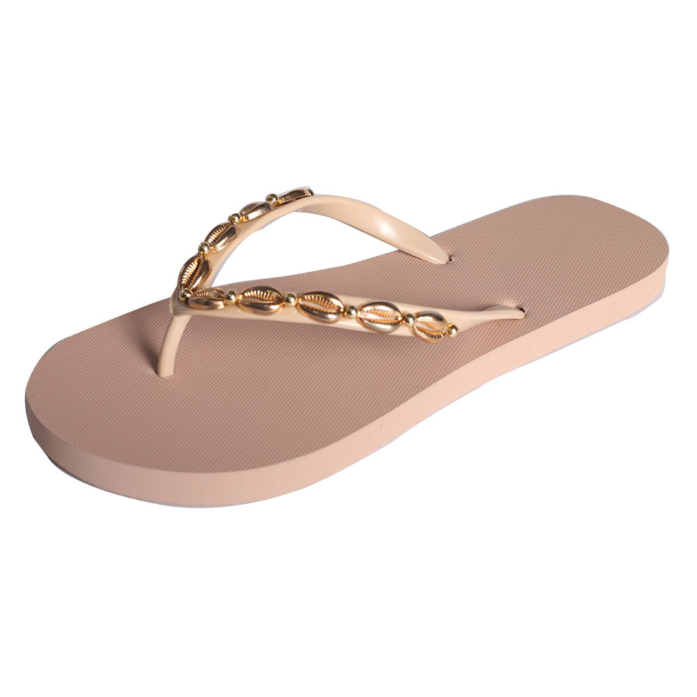 Wholesale Women Flip Flop PE Outsole PVC Upper With Chain Comfortable Footwear Summer Outdoor Beach slippers Summer Beach Sandal detail