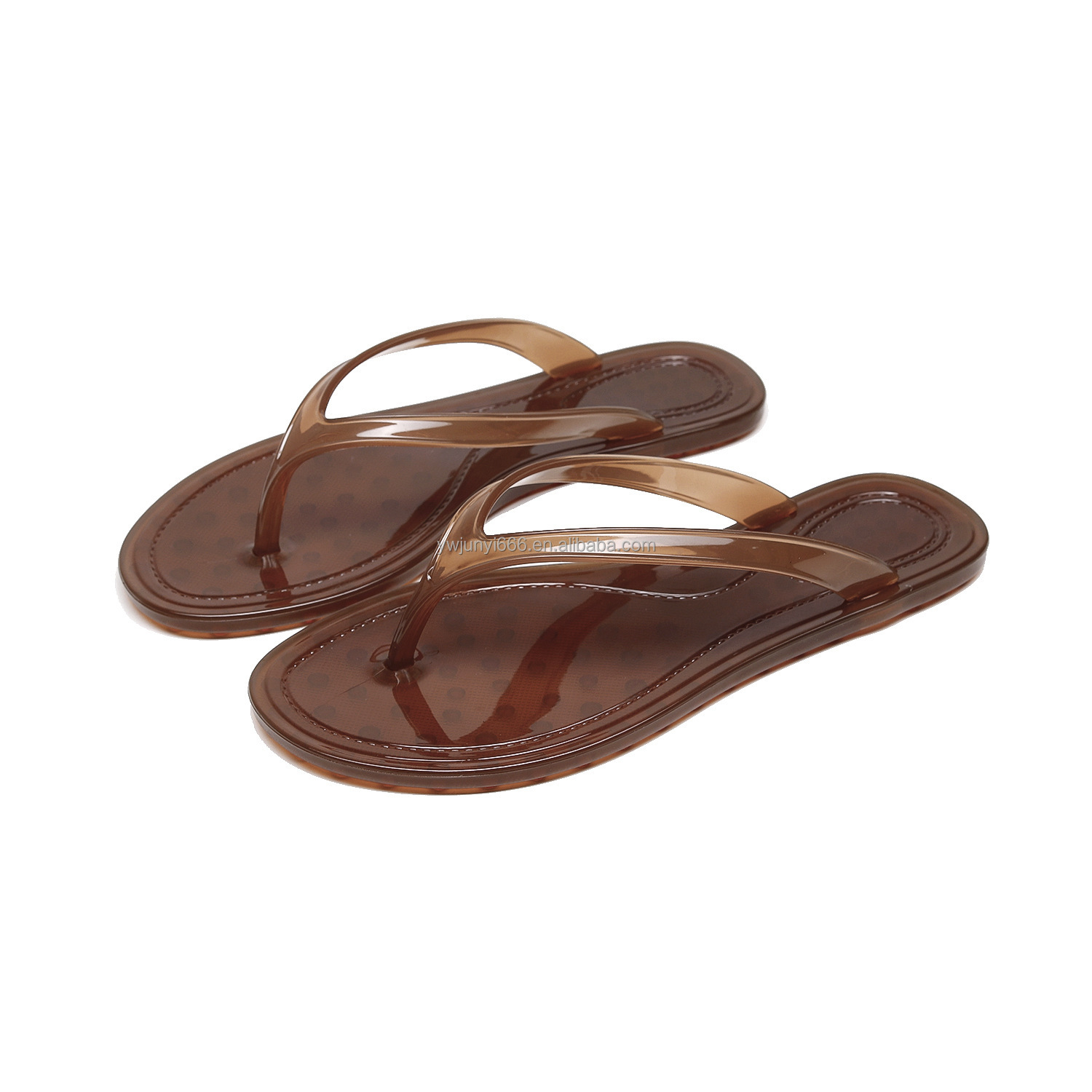 Fashion Versatile Women Plastic Jelly Flip Flops Flat Clip Toe Sandals Casual Outdoor Beach Thong Slippers for Summer detail