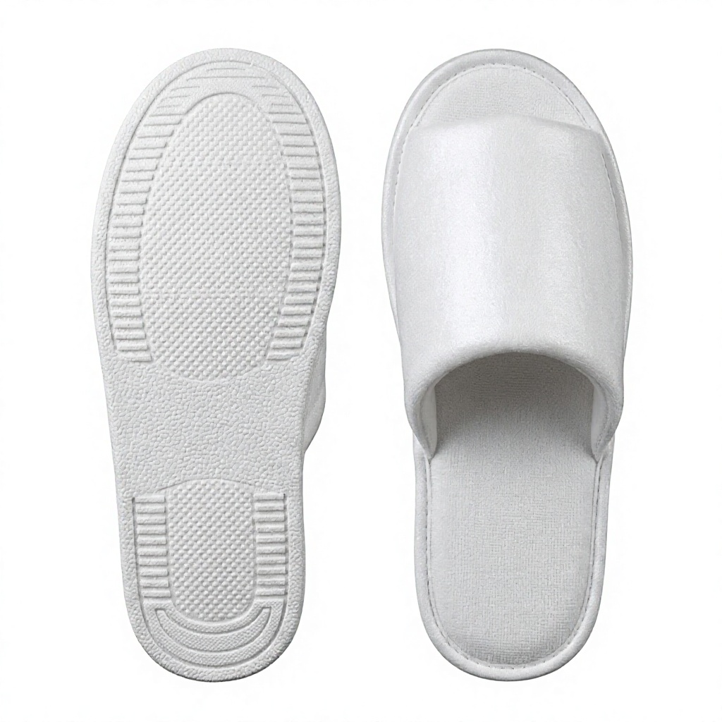 Custom Logo Eco Friendly Disposable Breathable Comfortable Hotel Slippers Pearl Cotton Spa Guest Slides EVA Sole For Indoor Use