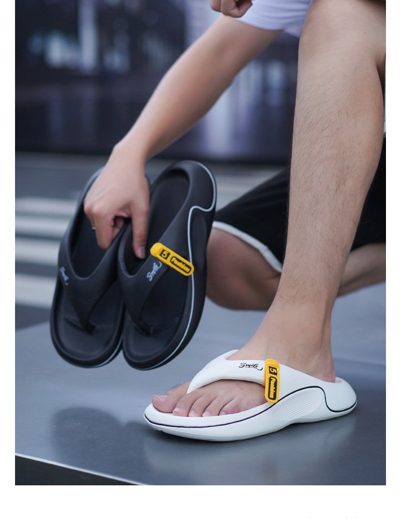 Thick Sole Soft Cloud Cushion Anti-Slippery Waterproof Lightweight Quick Dry Unisex Summer Beach Platform Flip Flops detail