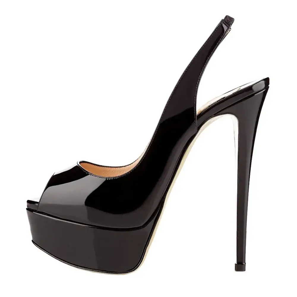 New Women's Pumps Stilettos 14CM Platform Super High Heels Sexy Open Toe Sandals Gladiator Party Dress Women Shoes Large Size 44 product view