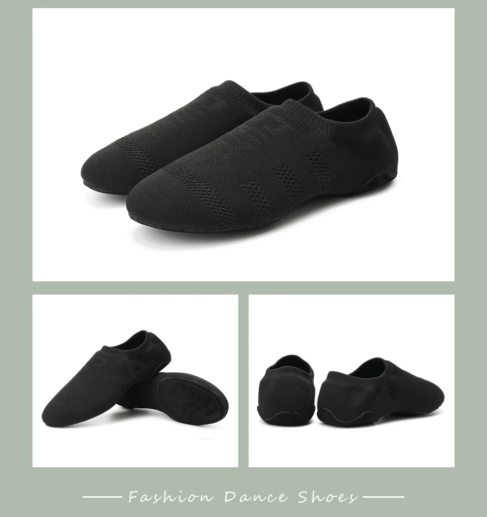 Women Dance Shoes Knitted Teacher Shoes Soft sole Low Heel Latin Training Shoes Ballet Dance Shoes Jazz Ballroom Sneakers Girls detail