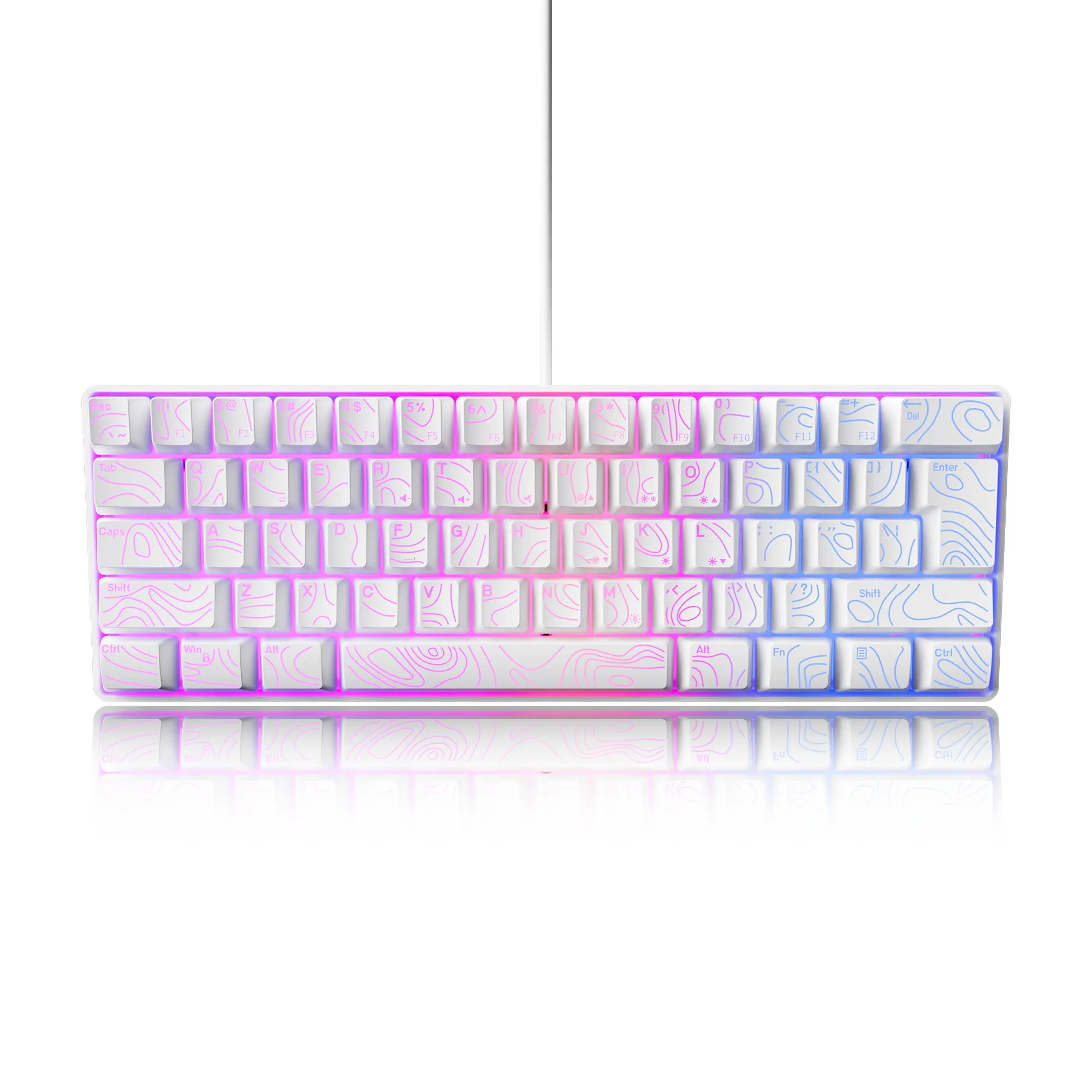 7KEYS Wired 60% Gaming Keyboard, Mini 61 Key RGB, 25 Key Anti Ghosting, Ultra Compact and Portable, Compatible with PC, Mac product view