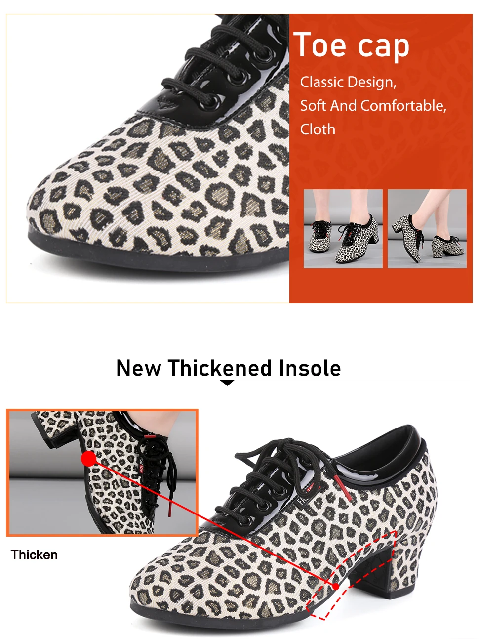 DKZSYIM Women Latin Dance Shoes Modern Tango Jazz Shoes Outdoor Leopard print Dance Shoes Woman Dance Sneaker SIZE34-41 detail