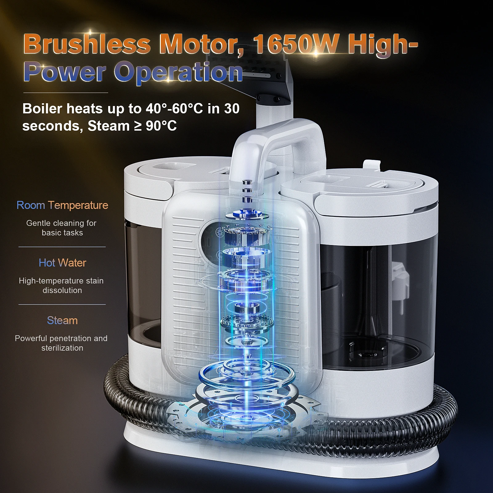 OMESER C988  Steam Spot Cleaner 15kpa 1650w Vacuum Cleaner Spray Suction Integrated Handheld Cleaning Carpet Cleaner Machine detail