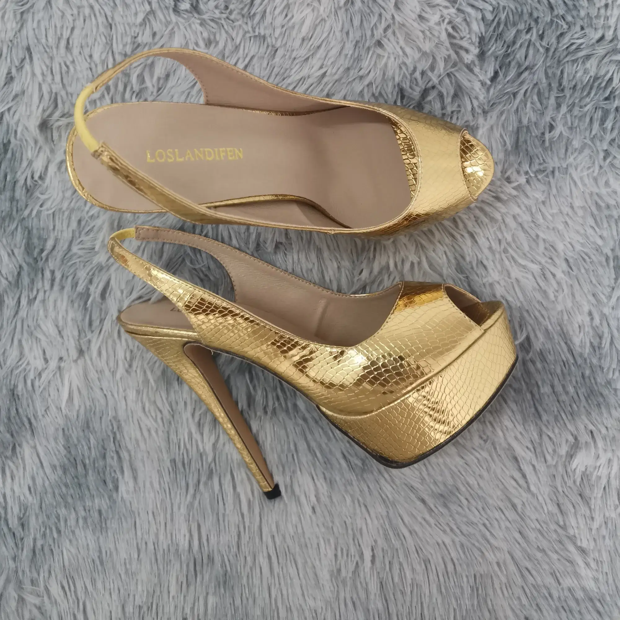 New Women's Pumps Stilettos 14CM Platform Super High Heels Sexy Open Toe Sandals Gladiator Party Dress Women Shoes Large Size 44 product view