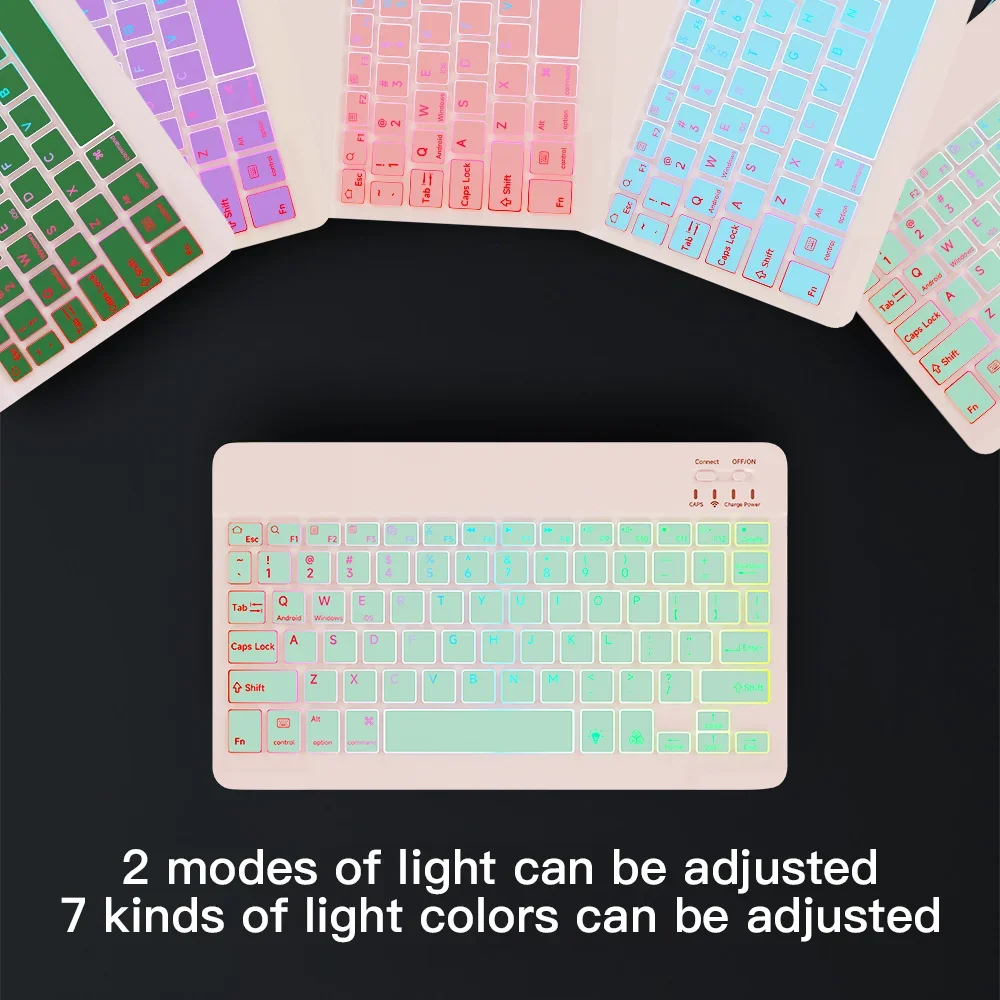 READ YYEAH RGB Backlit Bluetooth Keyboard Mouse Combo Multi-language Rechargeable Wireless Keyboard for Tablet Laptop PC Gaming detail