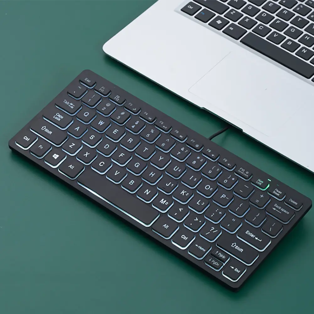 78 key Backlit Wired Keyboard Mini Small Laptop External Keyboard Portable Ultra-Slim Tablet Keyboard product view