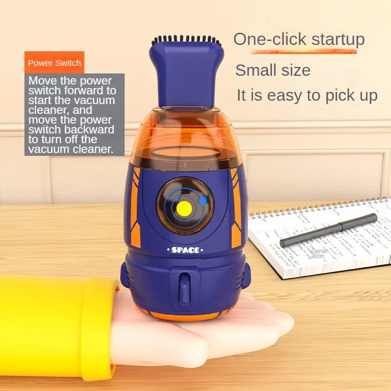 2026 New Desktop Vacuum Cleaner Electric Usb Charging Night Light Handheld Desktop Cleaner Rubber Shavings Mini Keyboard Dust product view