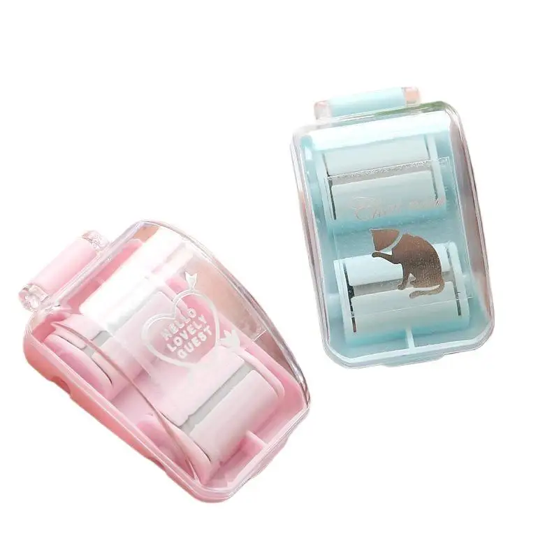 1Pc Cute Eraser Manual Desktop Sweeper Mini Eraser Crumb Collectors Portable Desktop Vacuum Cleaner Students Gif detail