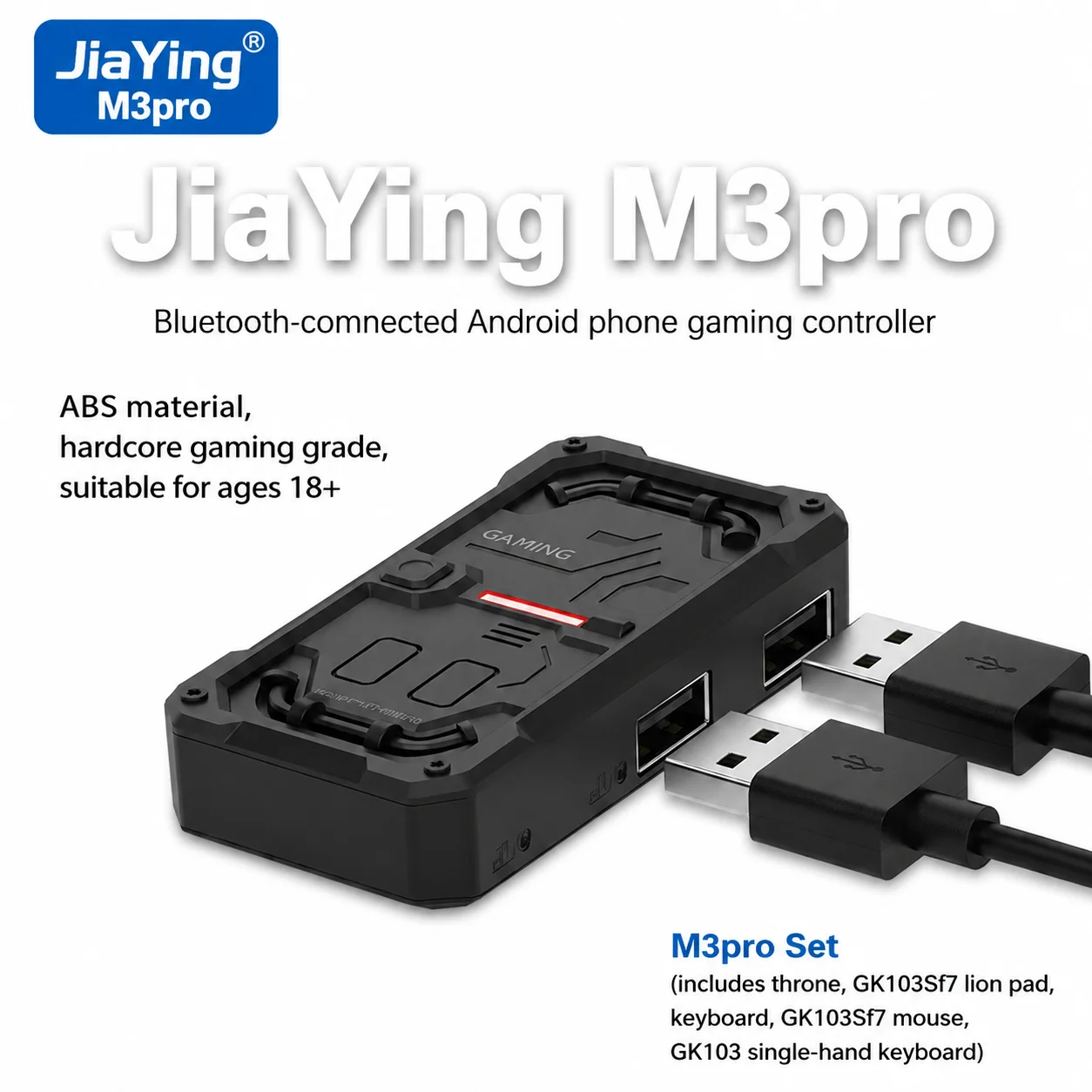 M3Pro+ Game Mobile Controller Converter Set OneHanded Keyboard and Mouse Combo For Android FPS Gaming Adapter For PC Computer detail
