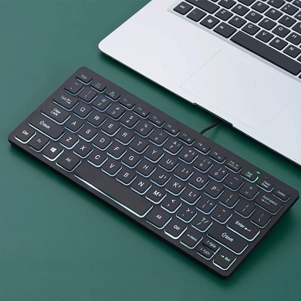 78 key Backlit Wired Keyboard Mini Small Laptop External Keyboard Portable Ultra-Slim Tablet Keyboard detail
