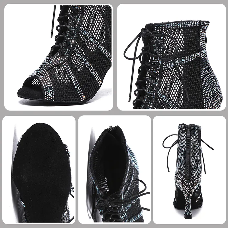 SWDZM Shiny Women Dance Boots Latin Jazz Dance Shoes Full Rhinestone Dancing Boots Customizable Heels Women Ladies Dancing Shoes product view