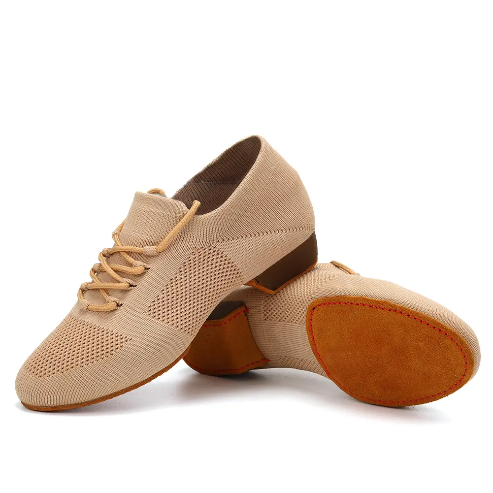 Women Dance Shoes Knitted Teacher Shoes Soft sole Low Heel Latin Training Shoes Ballet Dance Shoes Jazz Ballroom Sneakers Girls product view