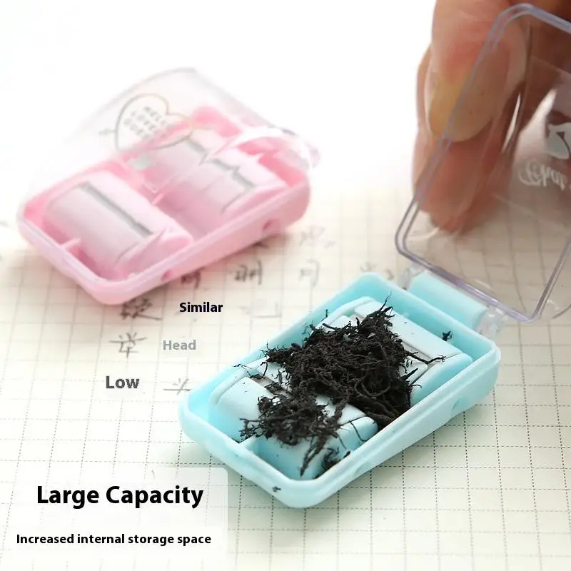 1Pc Cute Eraser Manual Desktop Sweeper Mini Eraser Crumb Collectors Portable Desktop Vacuum Cleaner Students Gif detail