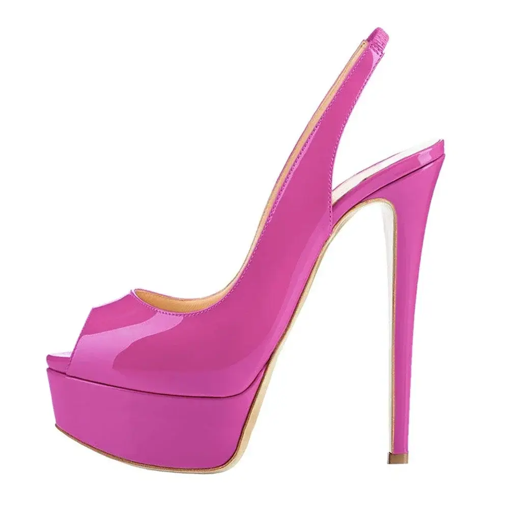 New Women's Pumps Stilettos 14CM Platform Super High Heels Sexy Open Toe Sandals Gladiator Party Dress Women Shoes Large Size 44 product view