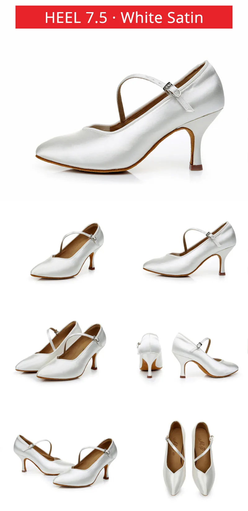 BD Dance Women Standard Shoes 138 ClASSIC Fresh Tan Satin High Heel Ladies Ballroom Dance Shoes Soft Outsole Modern Dance detail