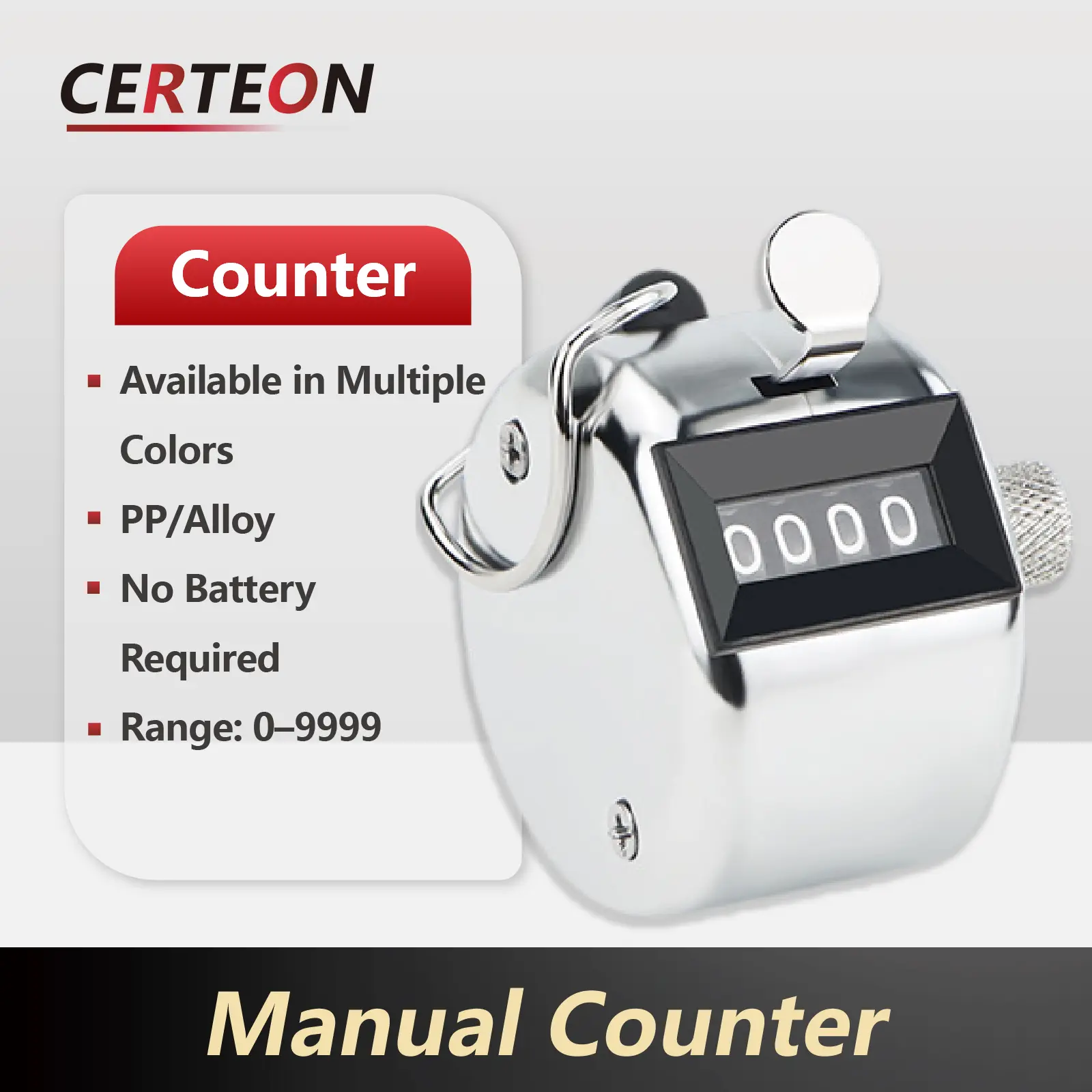 4 Digit Manual Tally Counter Hand Clicker Mechanical People Counter Inventory Attendance Counter Portable No Battery