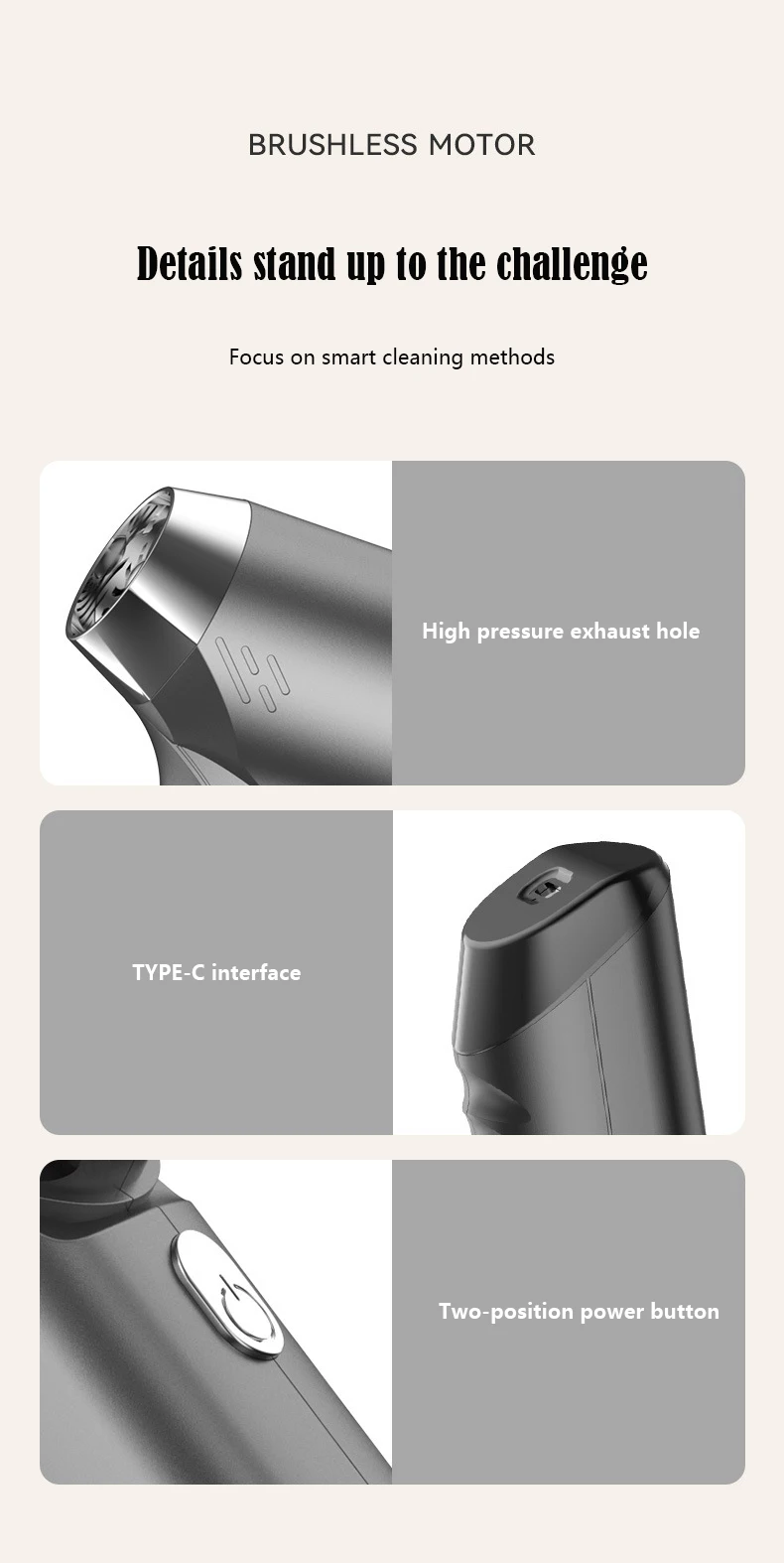 Mi 120000Pa Strong Suction Vacuum Cleaner Portable Handheld Mini Wireless Vacuum Cleaner Home Appliance For Car Home Office detail