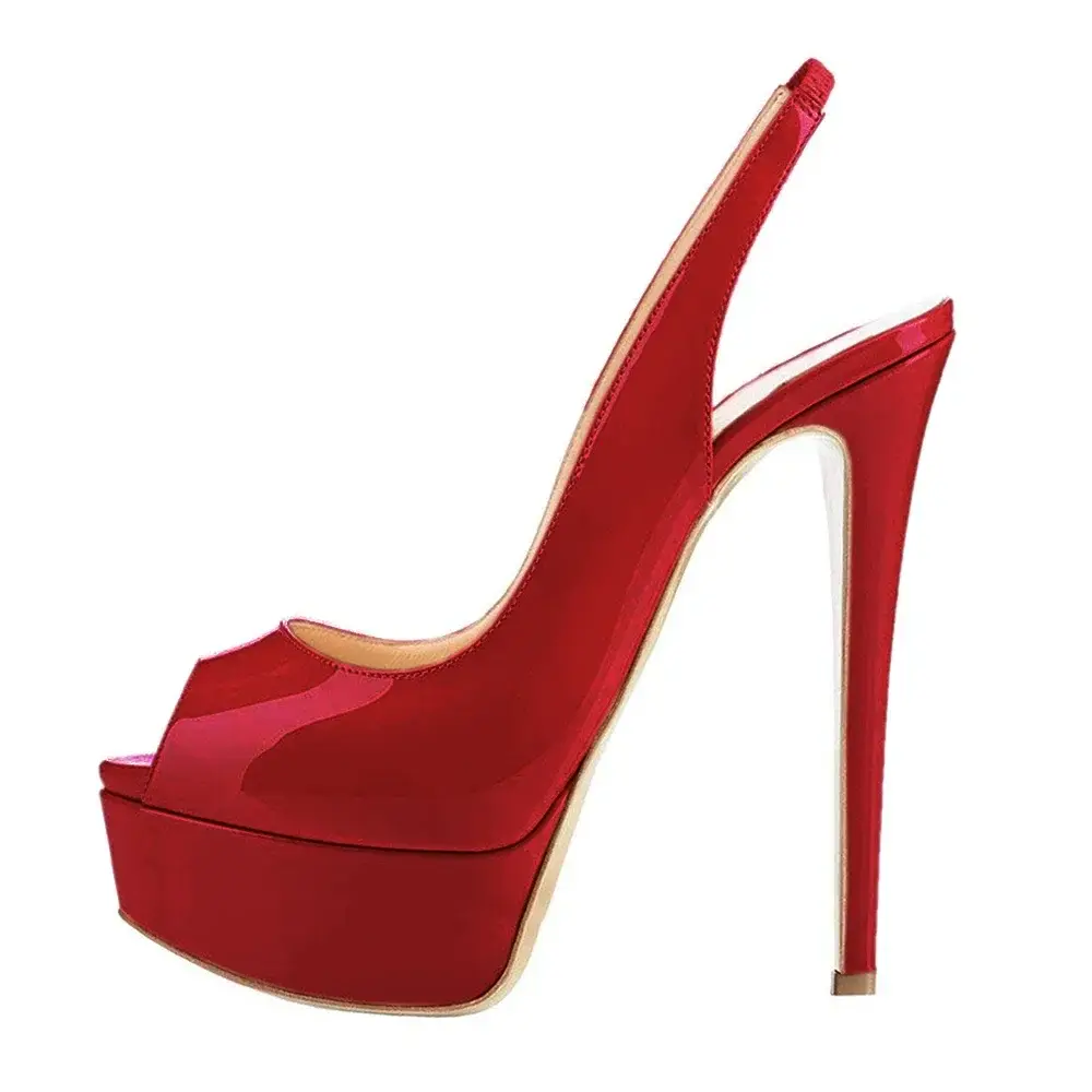 New Women's Pumps Stilettos 14CM Platform Super High Heels Sexy Open Toe Sandals Gladiator Party Dress Women Shoes Large Size 44 product view