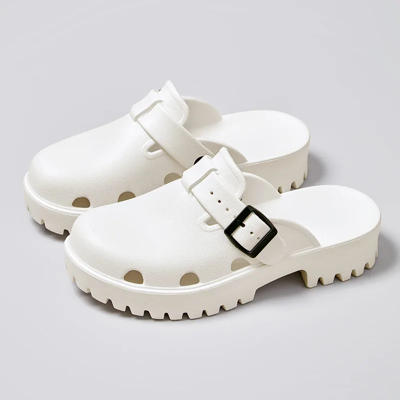 Smile Pop Women Platform Sandals Summer Clogs Slippers Fashion Women's Flat Slippers Outdoor Antiskid Waterproof Home Sandals detail