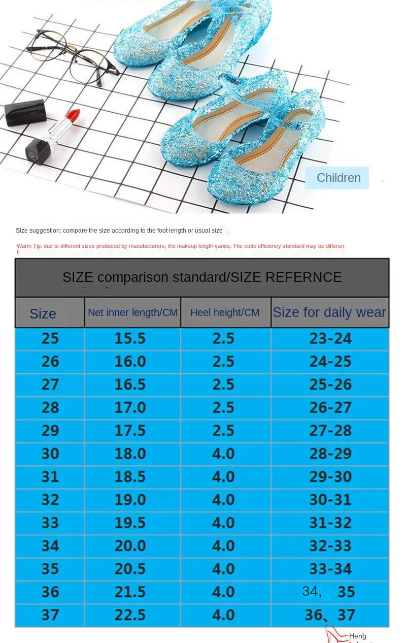 Girls Low Heel Princess Shoes Children New Summer Sandals Girls PVC Jelly Shoes Cinderella Crystal Shoes Kids Slope Heel Sandals detail