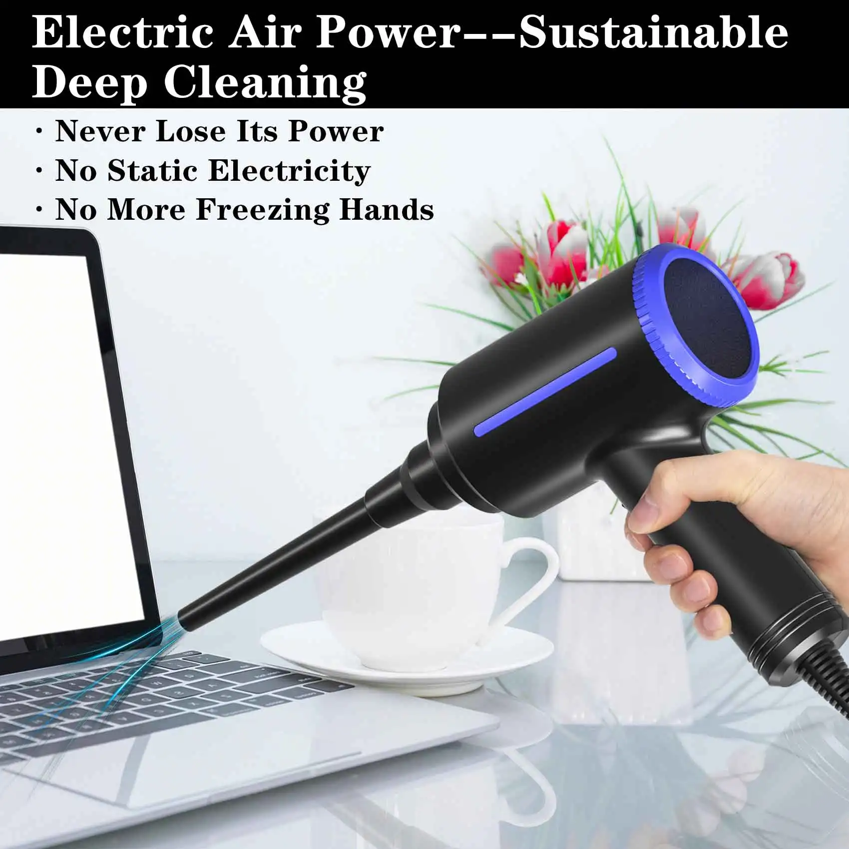 500W Cordless Electric Air Duster,Computer Vacuum Cleaner for Car,Handheld Electric Air Blower,Desk Mini Air Spray Cleaner Tool detail