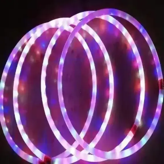 2026 Gym Fitness Multi Color Lighting Perfect For Festivals LED Hula Sport Hoop