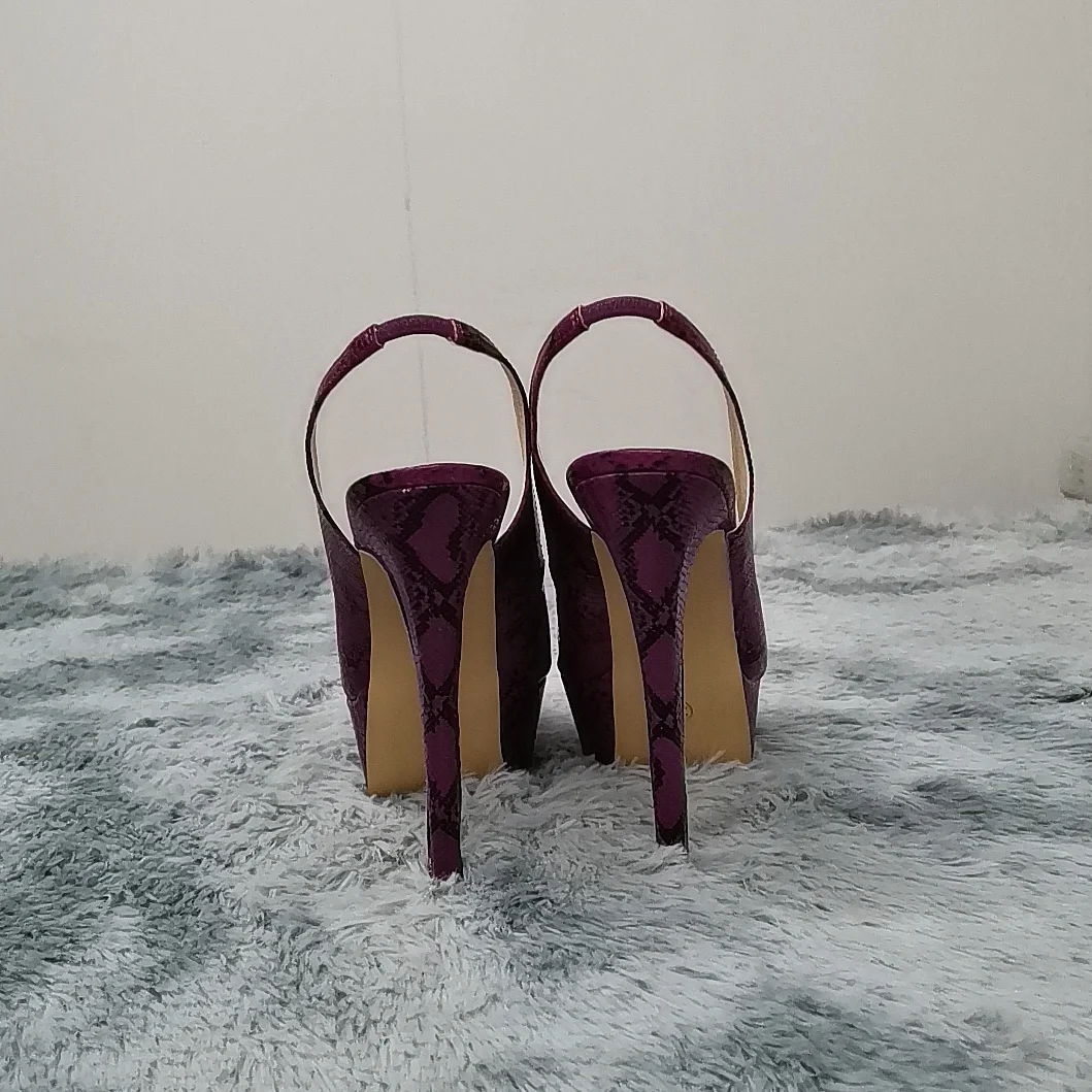New Women's Pumps Stilettos 14CM Platform Super High Heels Sexy Open Toe Sandals Gladiator Party Dress Women Shoes Large Size 44 detail