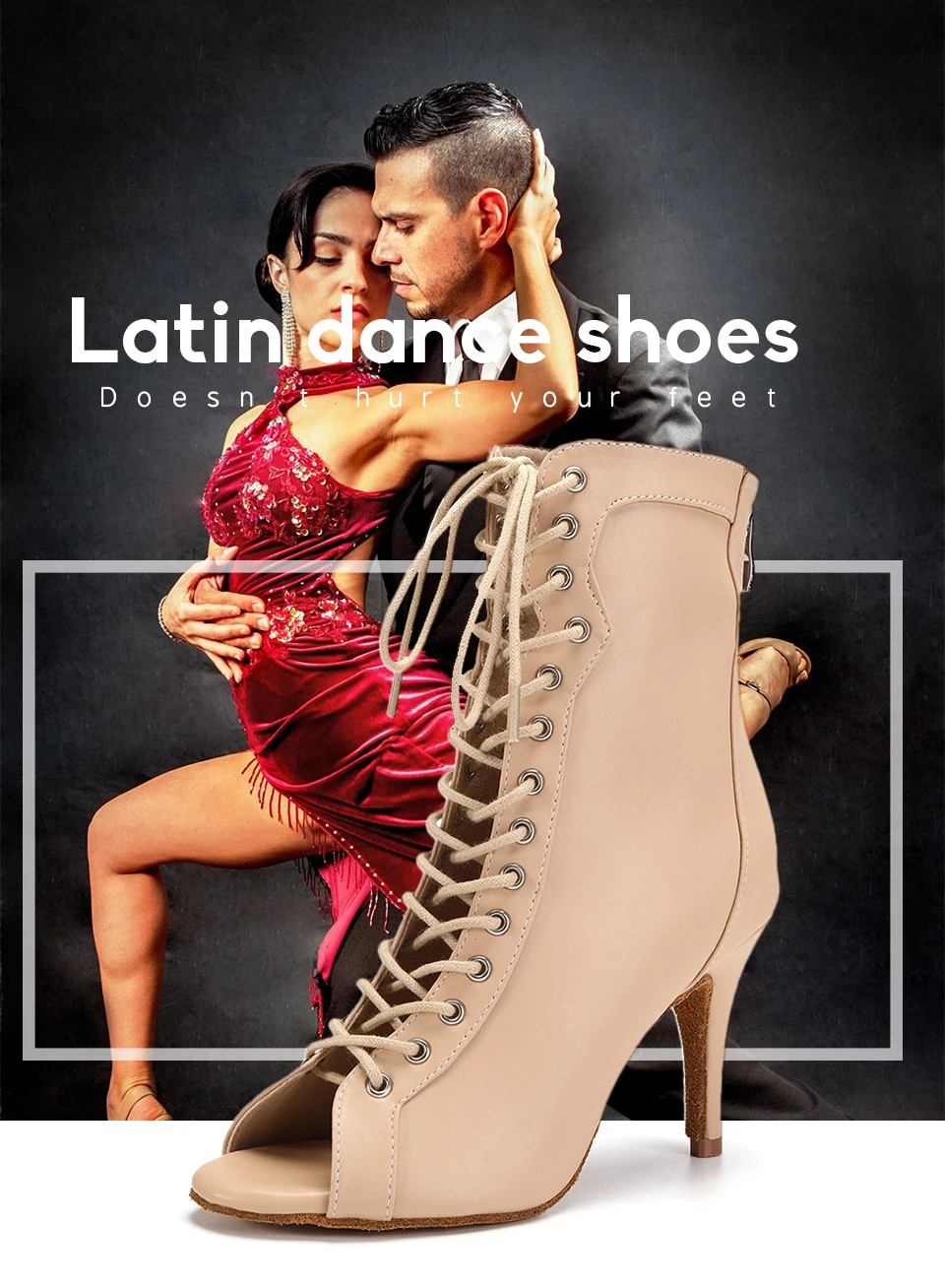 DKZSYIM New Women's Spring/Autumn Boots Stilettos Women Latin Dance High Heels Boots Fish Mouth Thin Heel Ladies Ballroom Shoes detail