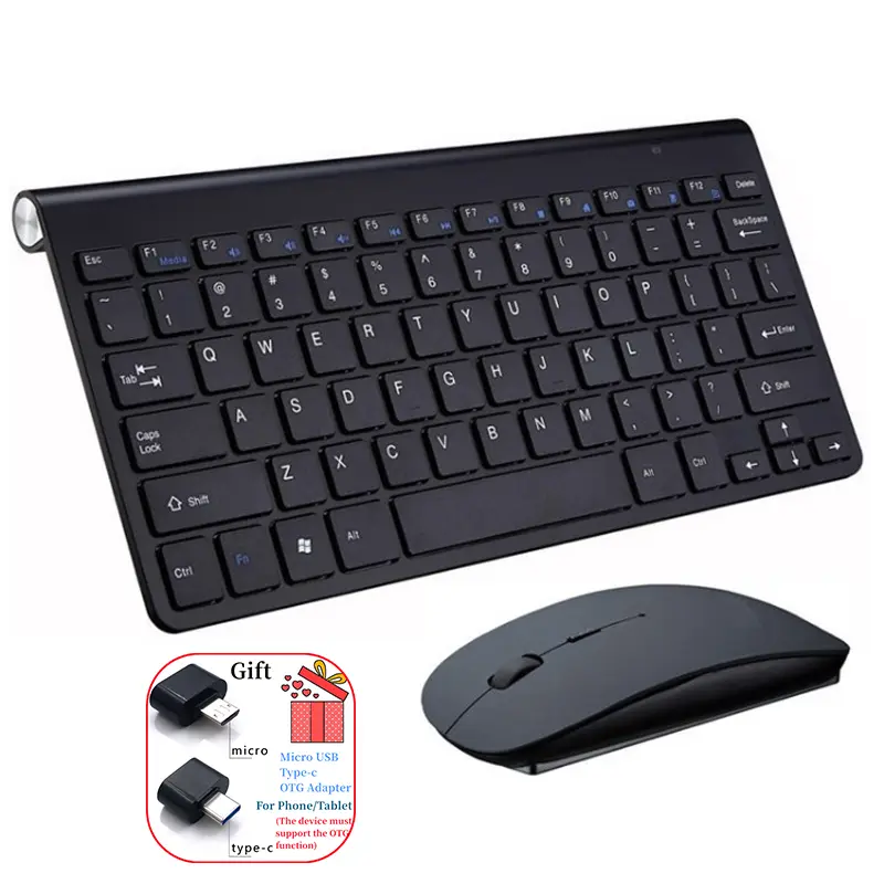 2.4G Wireless Keyboard and Mouse Combo Mini Korean Russian Spanish Hebrew Arabic Keyboard Mouse Set For Notebook Laptop Mac product view
