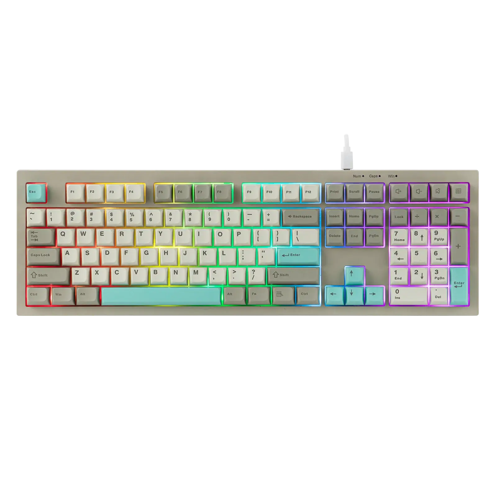 AULA S102 Wired Only Gaming Keyboard with Number Pad Full Size Layout Silent Membrane Creamy Silicone Structure RGB Backlight product view