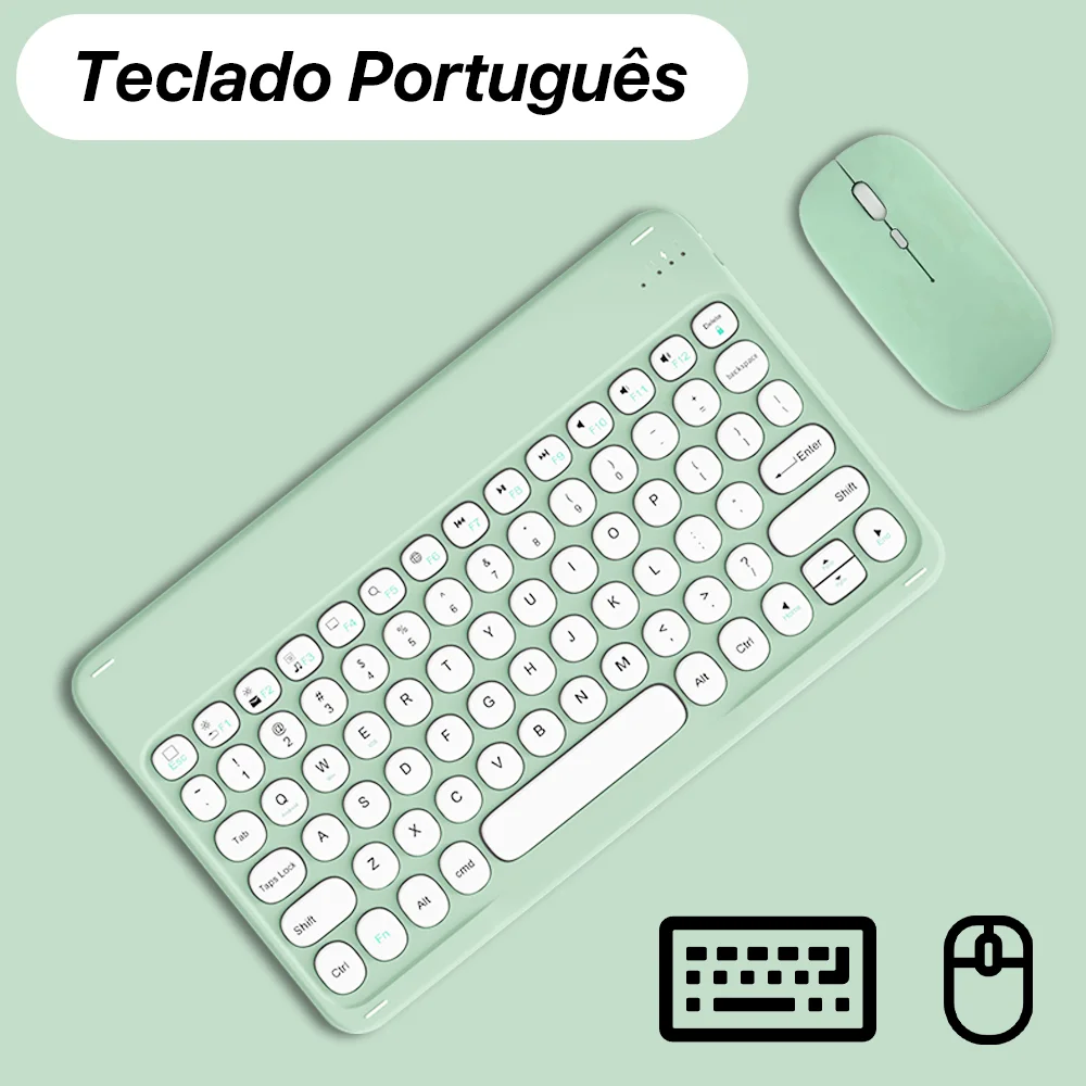 Bluetooth Keyboard Mouse for Tablet Phone Laptop for iPad Keyboard Spanish Portuguese Russian Hebrew Arabic French Keyboard product view