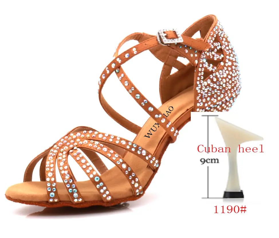 WUXIJIAO Jazz Shoes Latin Dance Shoes Female Latin Salsa Girl Casual Shoes Silver Bronze Skin product view
