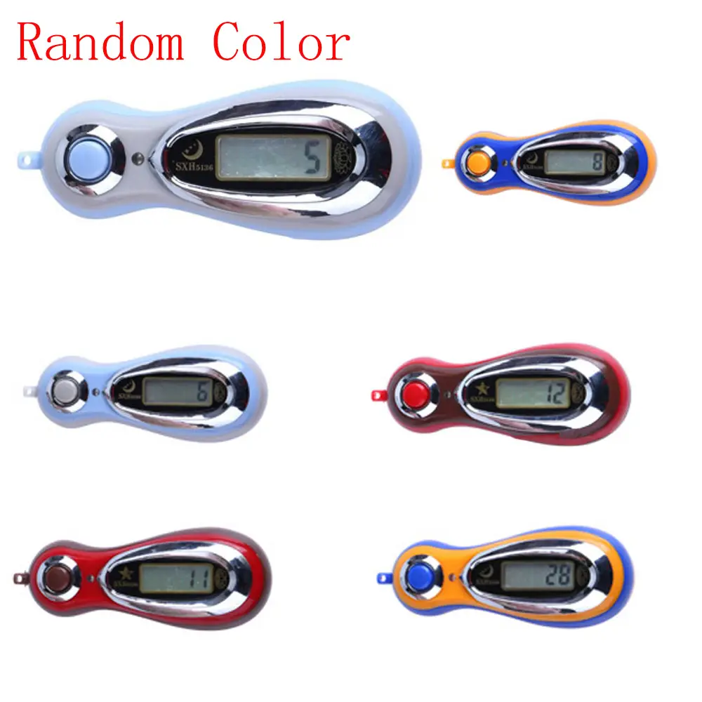 LCD Display Electronic Digital Tally Counter Electronic Finger Counter With Battery MP3 Manual Counter With Lanyard Random Color product view