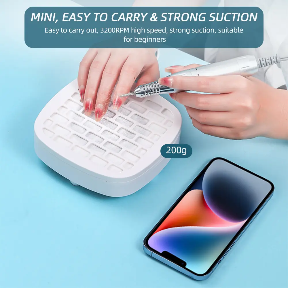 USB Nail Dust Collector Extractor Fan Desktop Vacuum Cleaner With 10pcs Filters Electric Nail Powder Collect Fan Powder Manicure product view