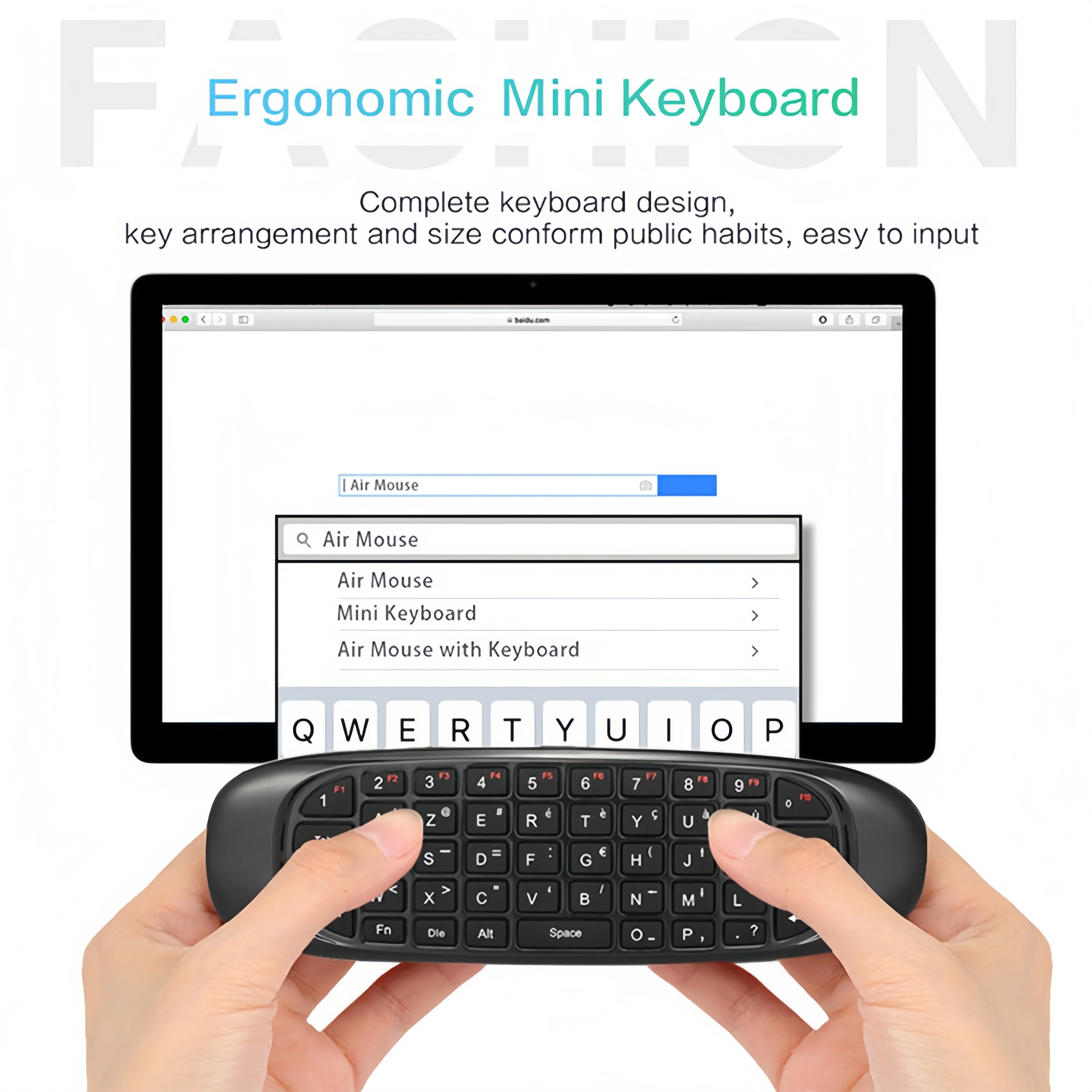 KEBIDUMEI 2.4G Wireless Air Fly Mouse Remote Control Mini Keyboard RGB Backlit with Google Assistant for Android Smart TV Box detail